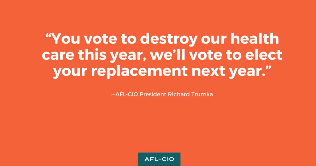 Trumka's response to ACHA vote