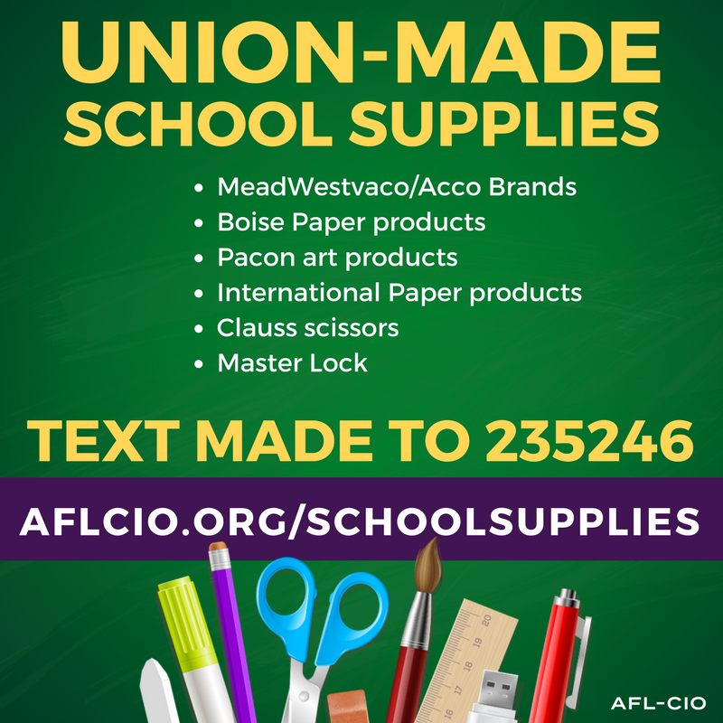 Union-Made School Supplies