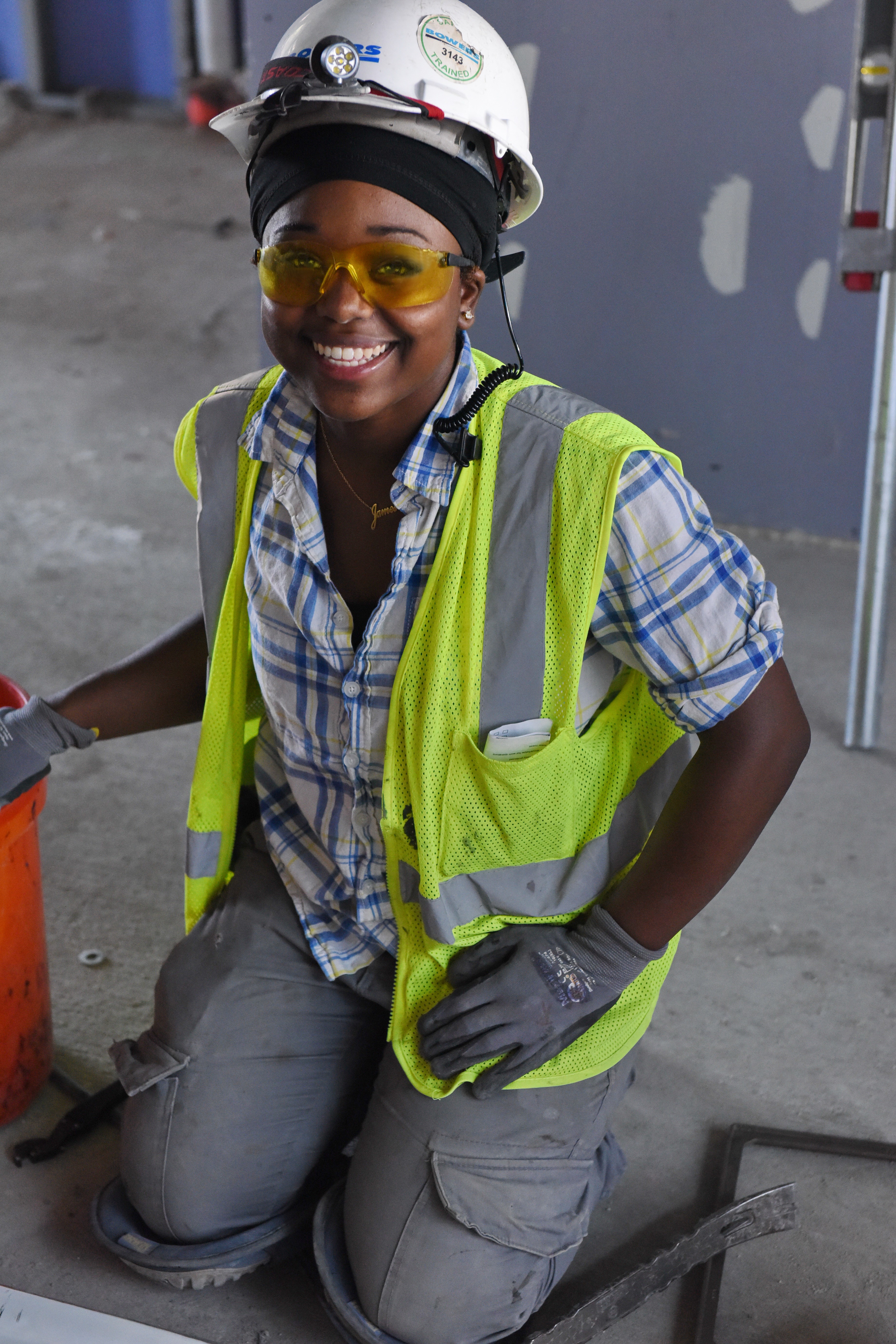 Wearing store hard hat