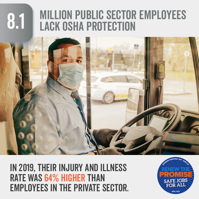 8.1 Million Public Sector Employees Lack OSHA Protection