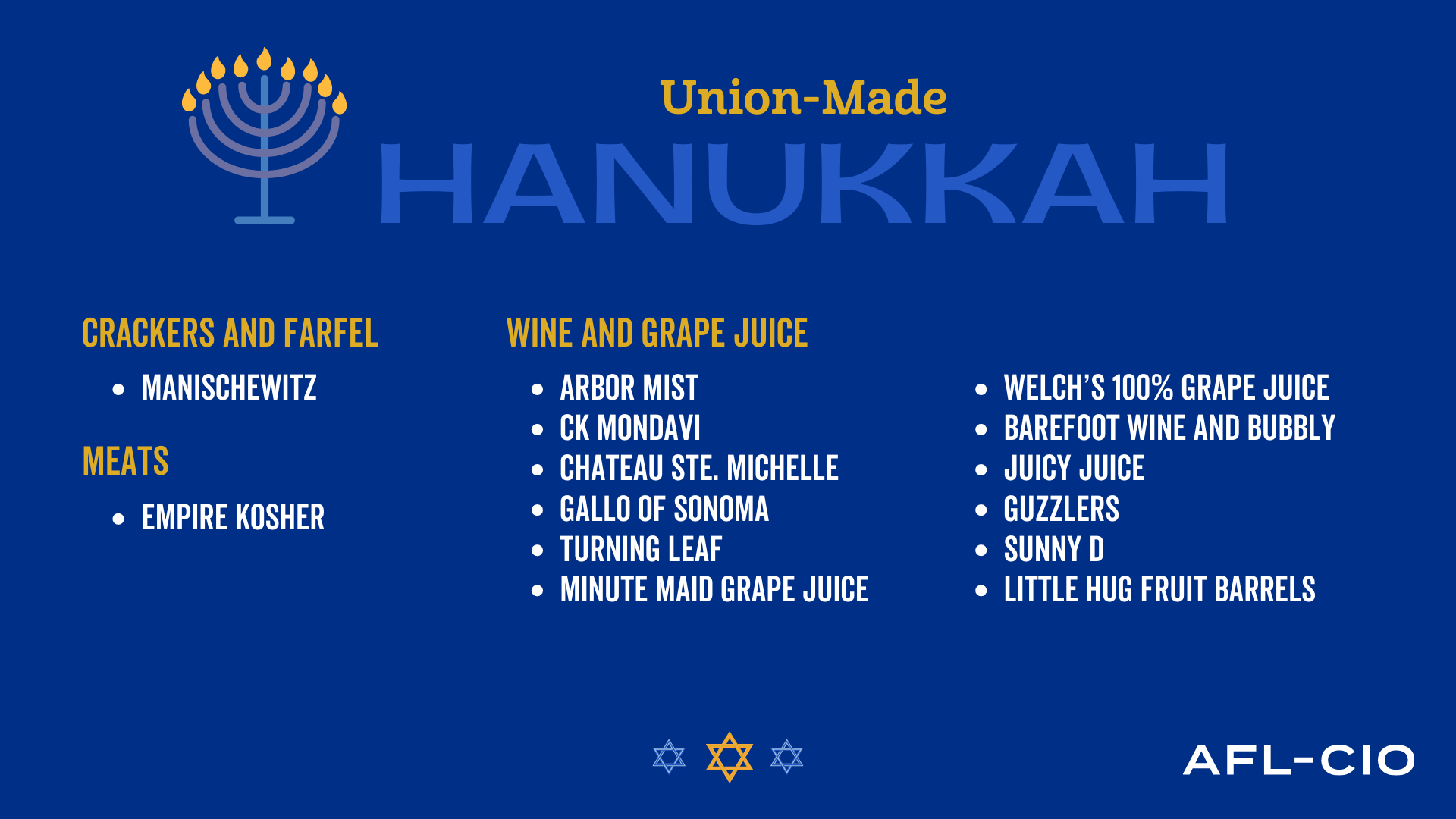 Union-Made in America Hannukah 2022