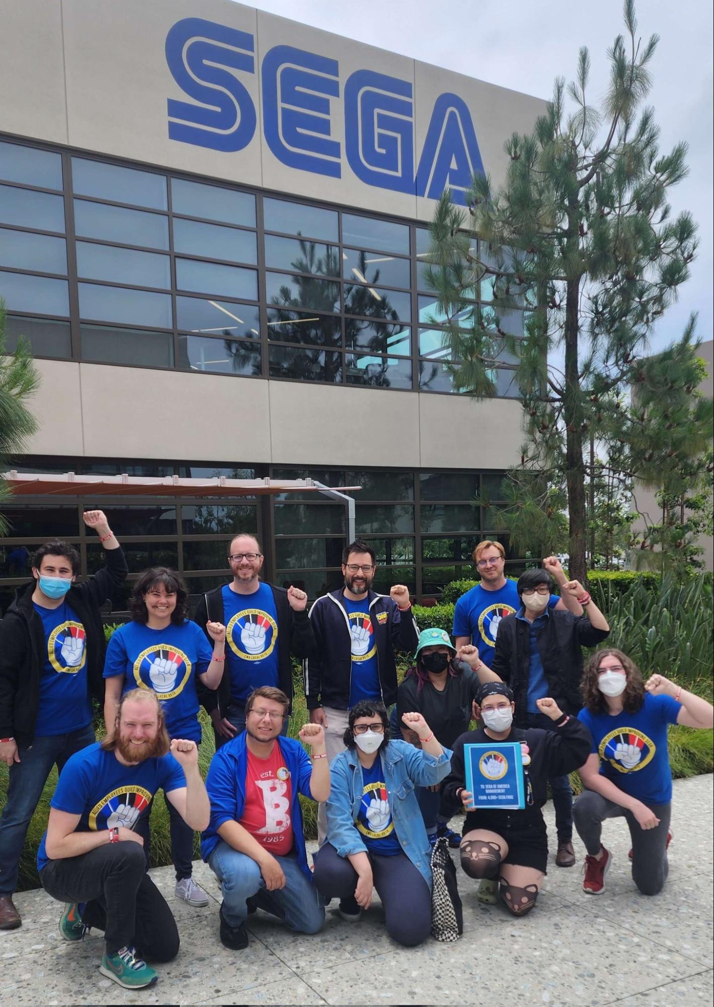 Members of Allied Employees Guild Improving Sega (AEGIS)