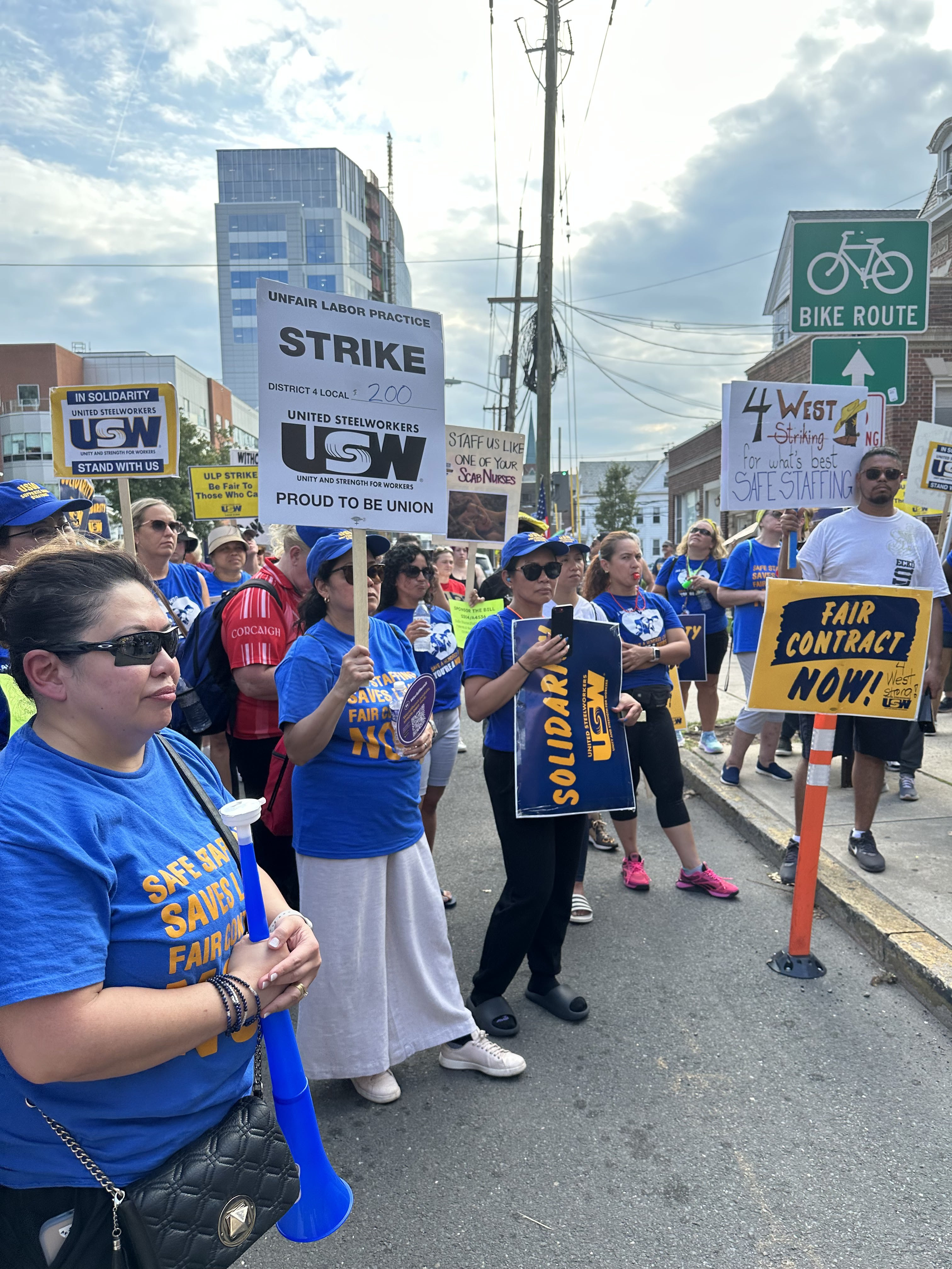 USW members on the picket line.