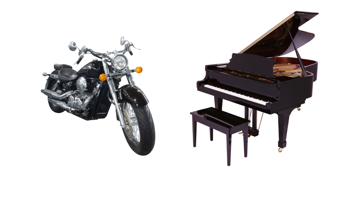 Motorcycle and Piano