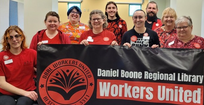 Daniel Boone Regional Library Workers United members.