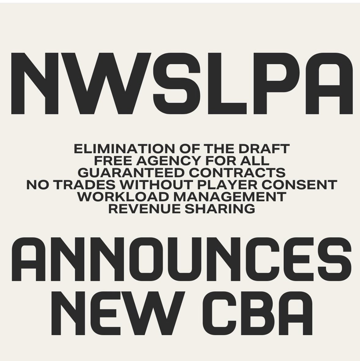 NWSLPA announces new CBA