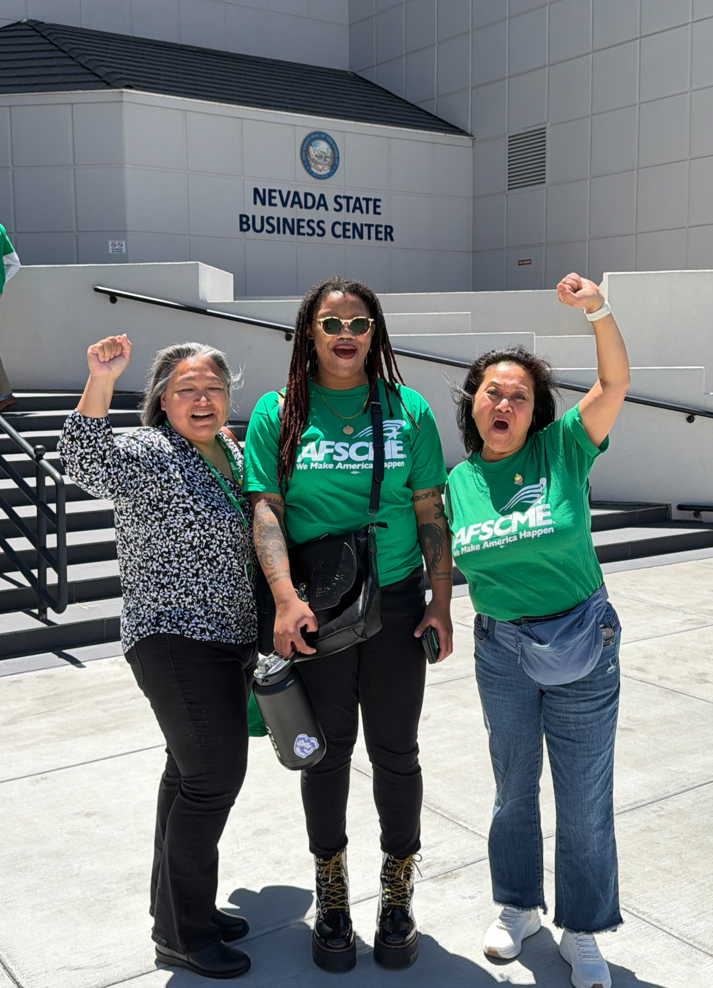 AFSCME members posing for a group picture.