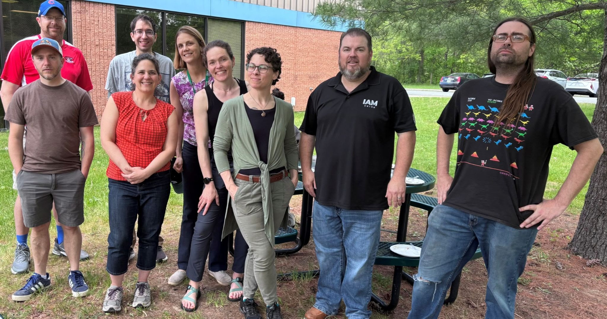 NFFE-IAM members pose for a group picture.